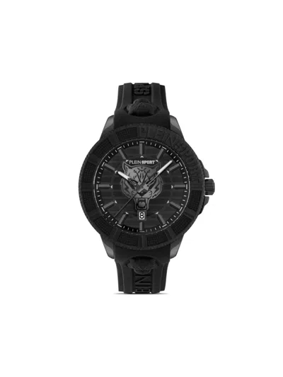 Plein Sport Men's City Rush 3 Hand Date Quartz Black Silicone Strap 45mm