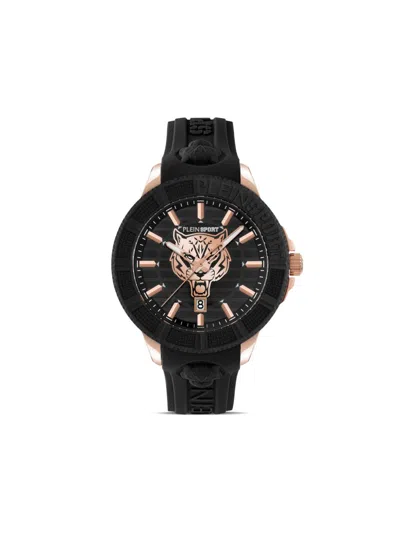 Plein Sport Men's City Rush 3 Hand Date Quartz Black Silicone Strap 45mm