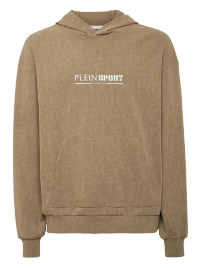 Plein Sport Cold Dye Hoodie In Brown
