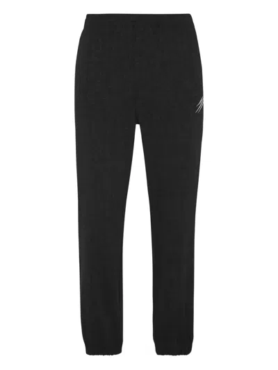 Plein Sport Cold Dye Loose-fit Track Pants In Black