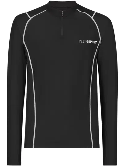 Plein Sport Contrast-stitch Long-sleeve T-shirt In Black