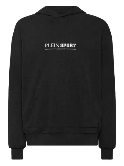 Plein Sport Cotton Hoodie In Black