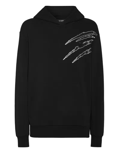 Plein Sport Cotton Hoodie Sweatshirt Ls Lamina Scratch