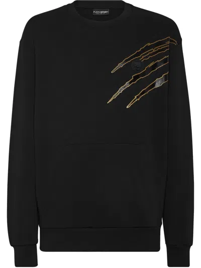Plein Sport Cotton Sweatshirt In Schwarz