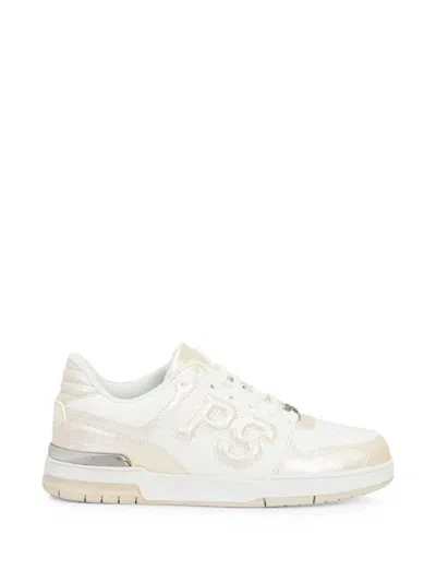 Plein Sport Crocodile-effect Perforated-toe Sneakers In White