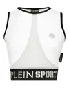Plein Sport Logo Waistband Cotton Crop Top In White