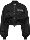 Plein Sport Cropped Bomber Jacket In Black
