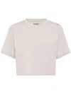 Plein Sport Cropped T-shirt Round Neck Ss In Grey