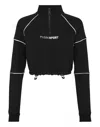 Plein Sport Logo-print Cropped Sweatshirt In Black
