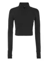 Plein Sport Cropped Zipped Performance Sweatshirt In Black