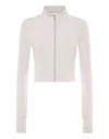 Plein Sport Cropped Zipped Performance Sweatshirt In Grey