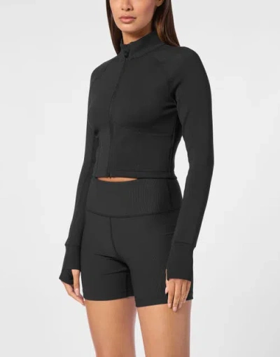 Plein Sport Cropped Jogging Full Zip Women In Black