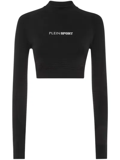 Plein Sport Cropped Performance Top In Black