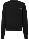 Plein Sport Cropped Round-neck Sweatshirt In Black