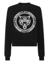 Plein Sport Logo-print Crew-neck Sweatshirt In Black