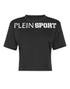 Plein Sport Cropped T-shirt Round Neck Ss In Black