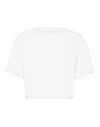 Plein Sport Cropped T-shirt Round Neck Ss In White
