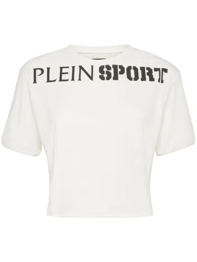Plein Sport Cropped T-shirt In White