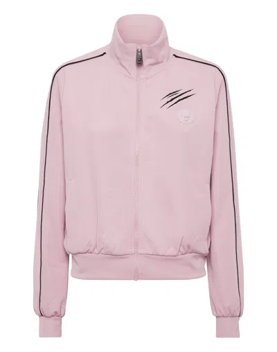 Plein Sport Cropped Tracksuit Jacket In Pink
