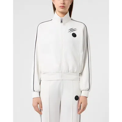 Plein Sport Cropped Tracksuit Jacket Women In White