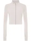 Plein Sport Cropped Zipped Performance Sweatshirt In Grey