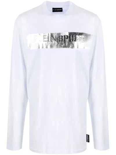 Plein Sport Debossed-logo Long-sleeved T-shirt In White