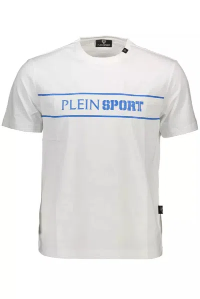 Plein Sport Elevated Cotton Tee With Signature Men's Details In White