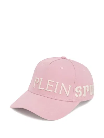Plein Sport Embroidered Cotton-gabardine Baseball Cap In Pink