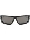 Plein Sport Fierless Rectangle-frame Sunglasses In 黑色