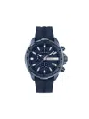 Plein Sport Men's Impact Chronograph Date Quartz Blue Silicone Strap 46mm In Blue