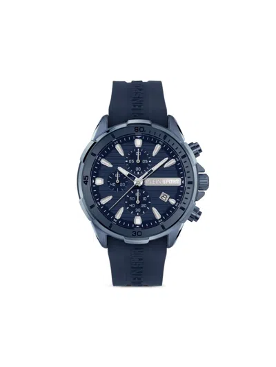 Plein Sport Men's Impact Chronograph Date Quartz Blue Silicone Strap 46mm