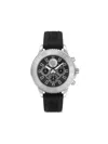 Plein Sport Mens Glam Chrono Chronograph Quartz Black Silicone 44mm In Black