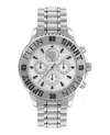 Plein Sport Mens Glam Chrono Chronograph Quartz Silver Stainless Steel 44mm In Multi