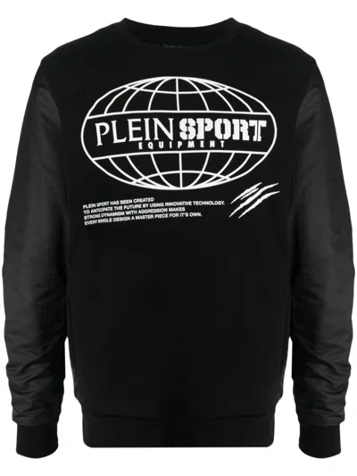 Plein Sport Global Express Edition Cotton Sweatshirt In Black