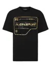 Plein Sport Gold-logo Cotton T-shirt In Black
