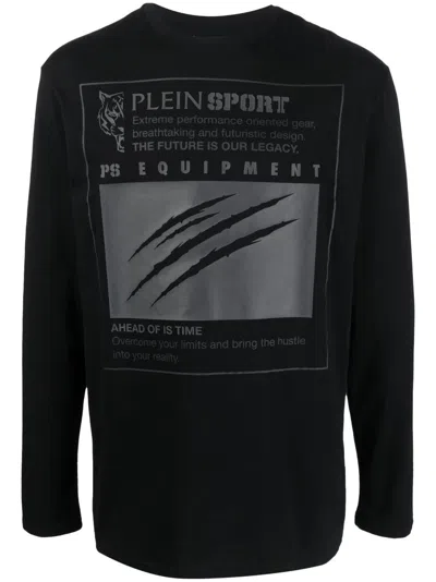 Plein Sport Graphic-print Cotton Sweatshirt In Schwarz