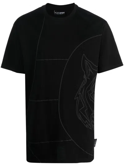 Plein Sport Graphic-print Cotton T-shirt In Black
