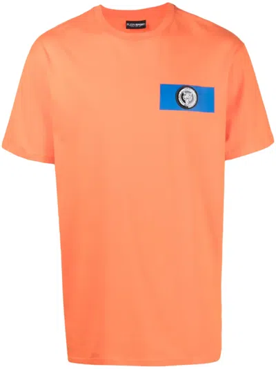 Plein Sport Graphic-print Cotton T-shirt In Orange