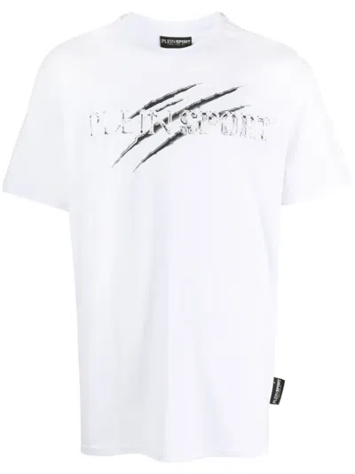 Plein Sport Graphic-print Cotton T-shirt In White