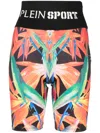 Plein Sport Graphic-print Cyclist Shorts In Schwarz