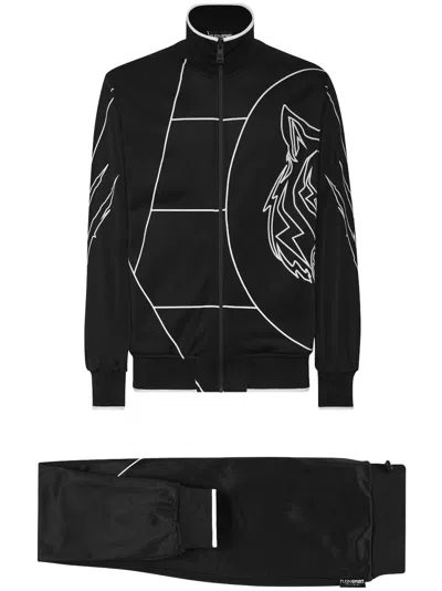 Plein Sport Graphic-print Track Jacket In Black