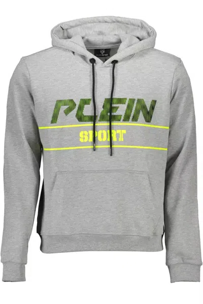 Plein Sport Logo-print Hoodie In Gray