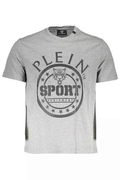 Plein Sport Brown Cotton Men T-shirt In Gray