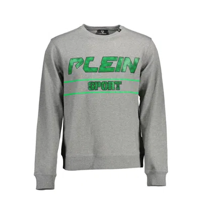 PLEIN SPORT GRAY COTTON SWEATER