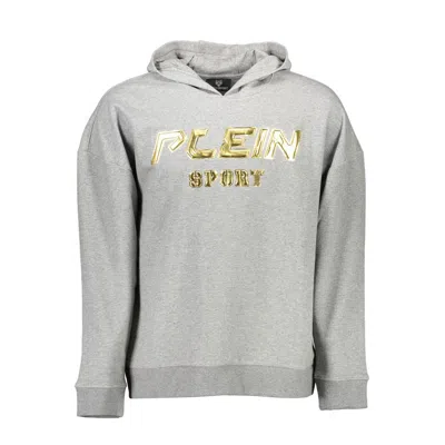 PLEIN SPORT GRAY COTTON SWEATER