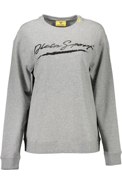 Plein Sport Gray Cotton Sweater In Grey