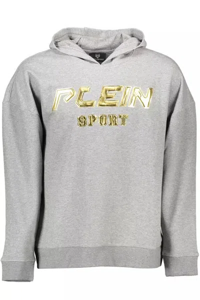 Plein Sport Gray Cotton Sweater In Grey