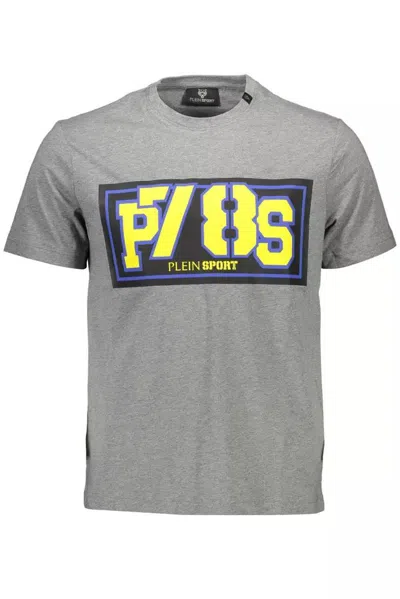 PLEIN SPORT GRAY COTTON T-SHIRT