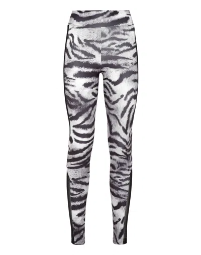 Plein Sport High Waist Leggings Tiger In White