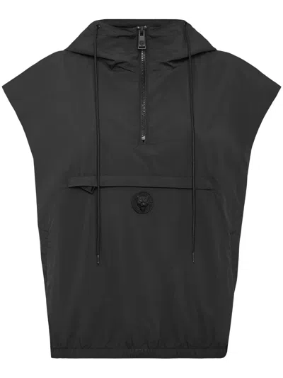 PLEIN SPORT HOODED HALF-ZIP VEST